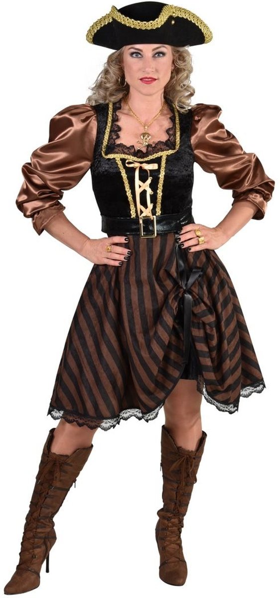 Piraat & Viking Kostuum | Piraat Erna Enterhaak Zeerover | Vrouw | Large | Carnaval kostuum | Verkleedkleding
